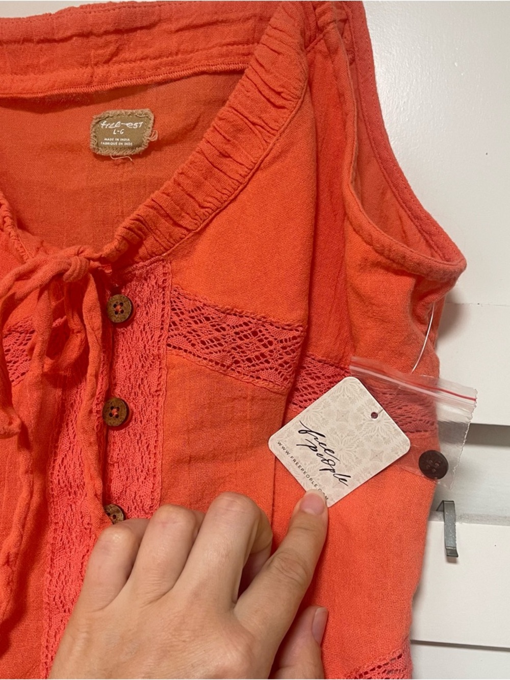 Free People Sundew Skirt Set Fusion Coral Sz L NWT - Picture 9 of 16
